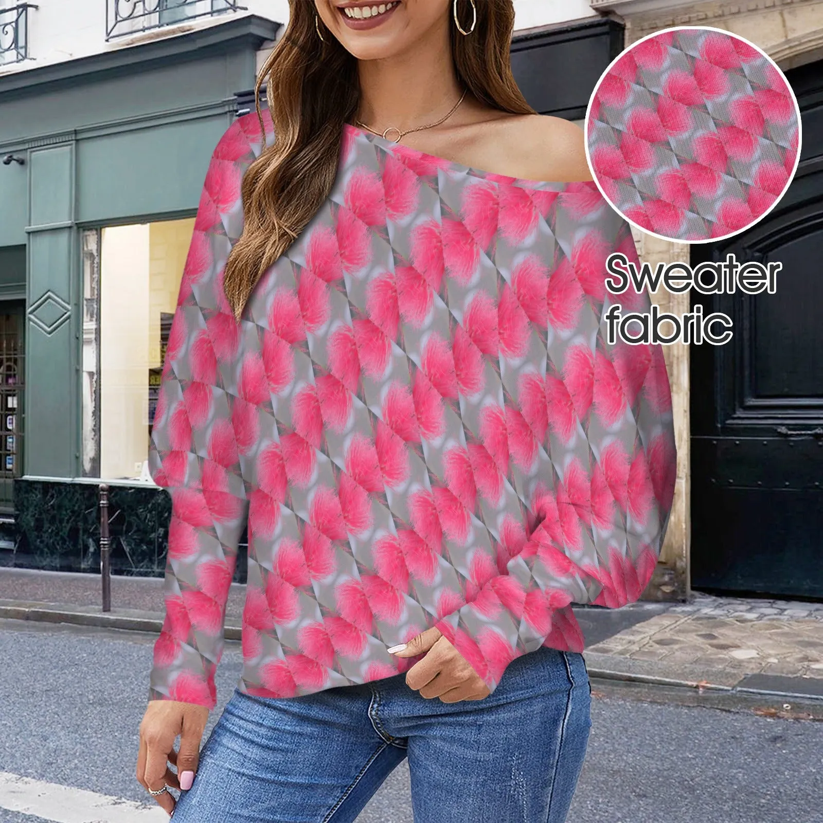 Batwing Long Sleeve Sweater Pink Butterfly Balm