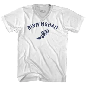 Birmingham Running Track Winged Foot-Adult Cotton V-neck T-shirt