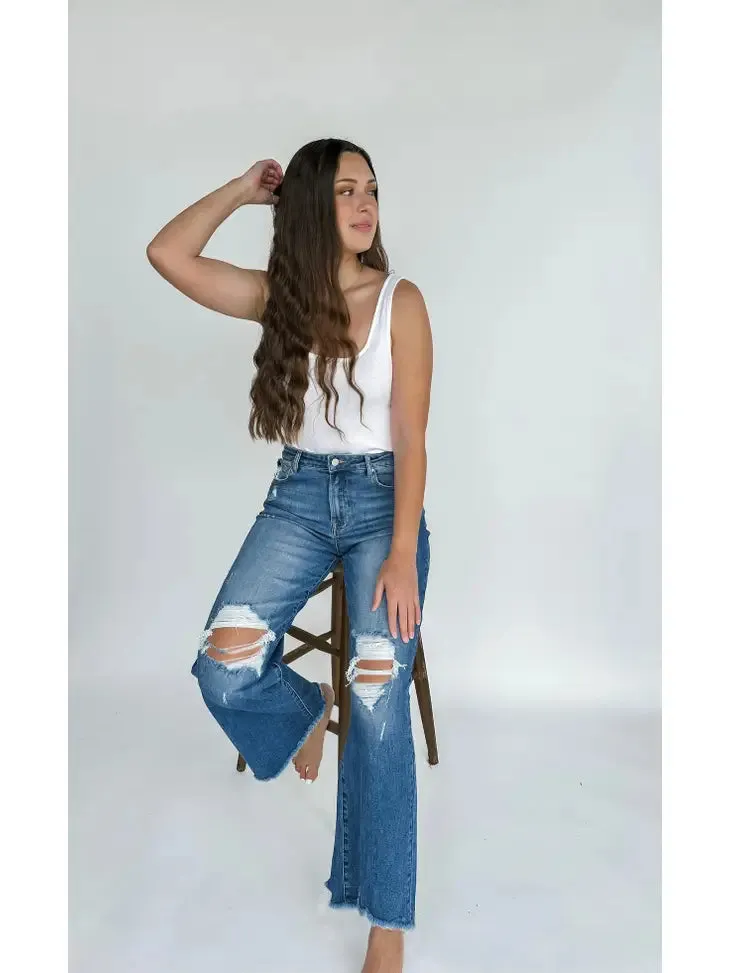 Blakeley Distressed Wide Leg Jeans
