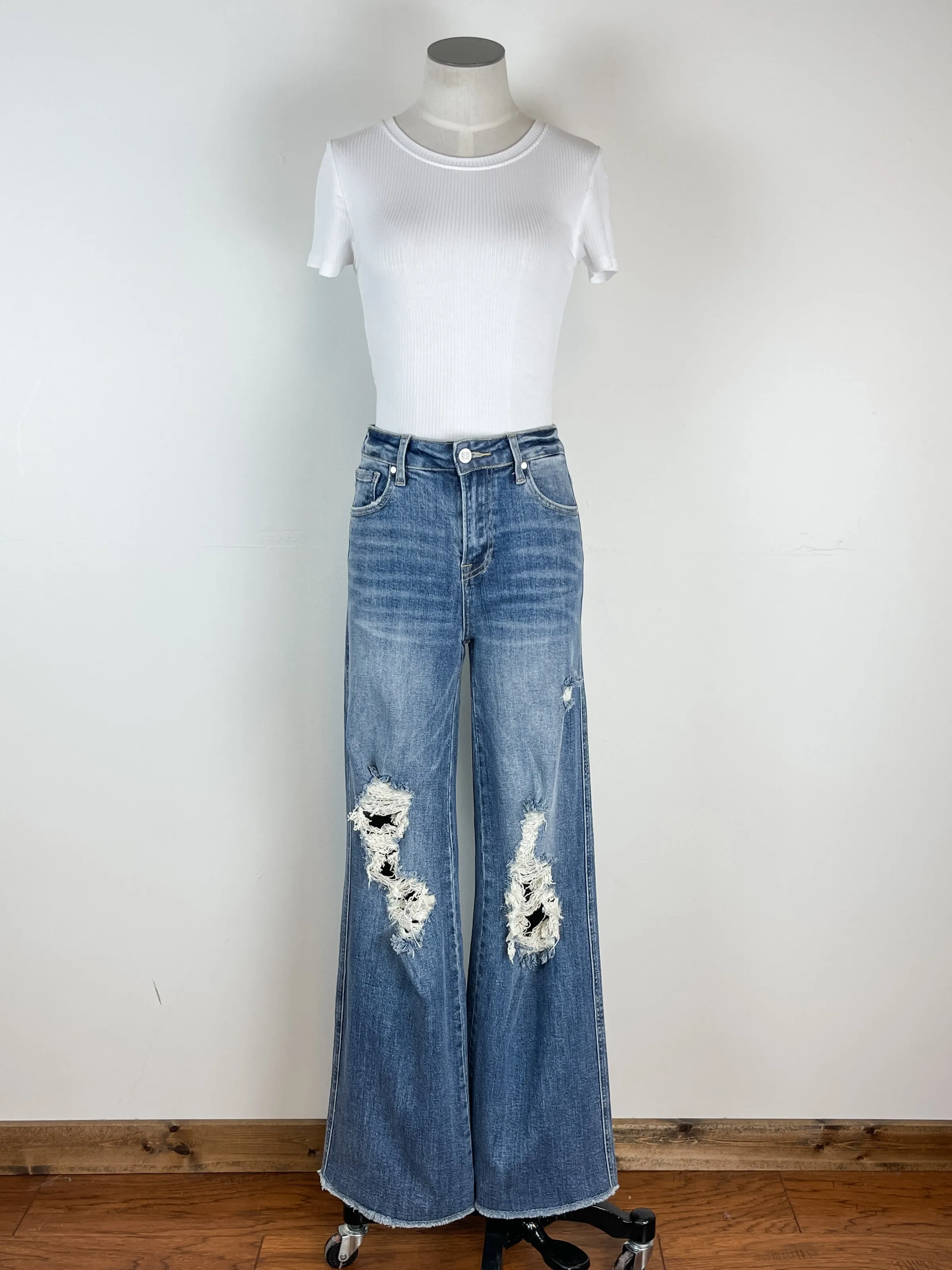 Blakeley Distressed Wide Leg Jeans