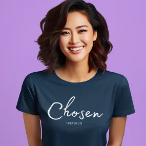 Chosen white text Chosen (1 Peter 2:9) T-Shirt Words of Faith series (white Text)
