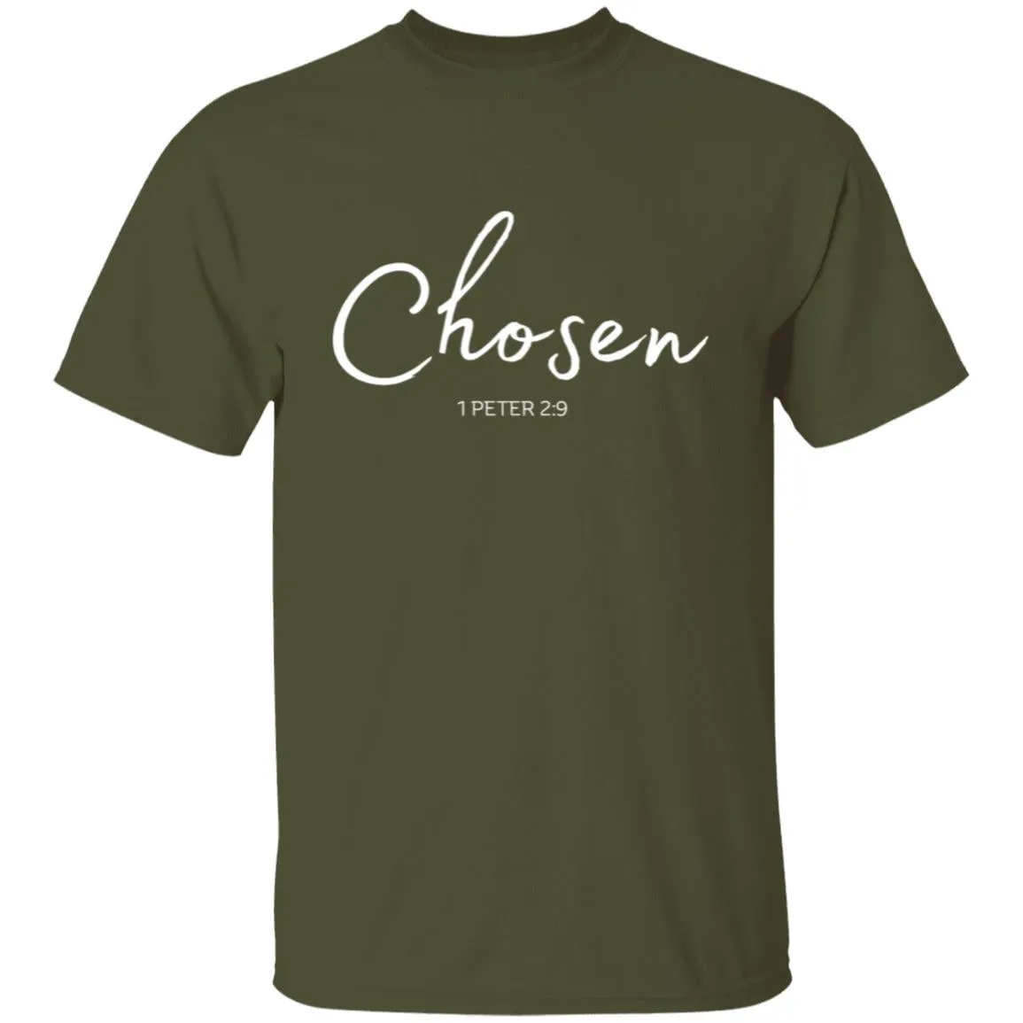 Chosen white text Chosen (1 Peter 2:9) T-Shirt Words of Faith series (white Text)