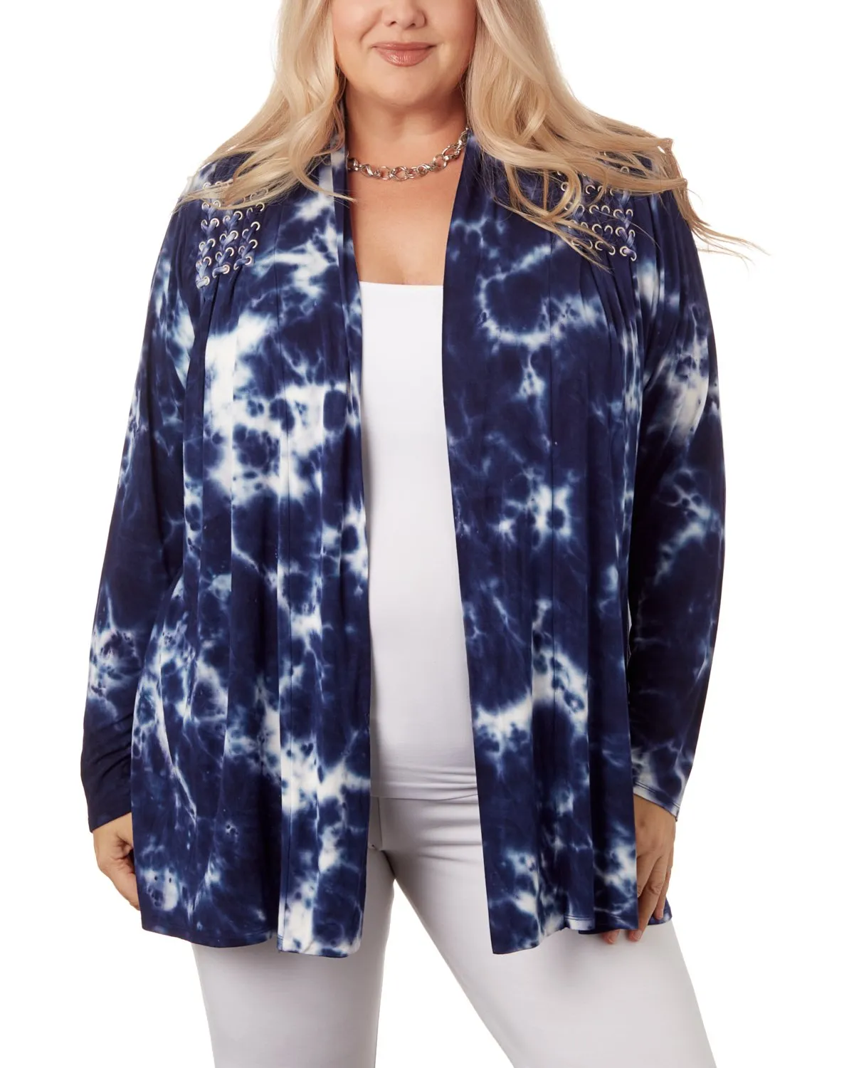 Crisscross Tie Dye Cardigan