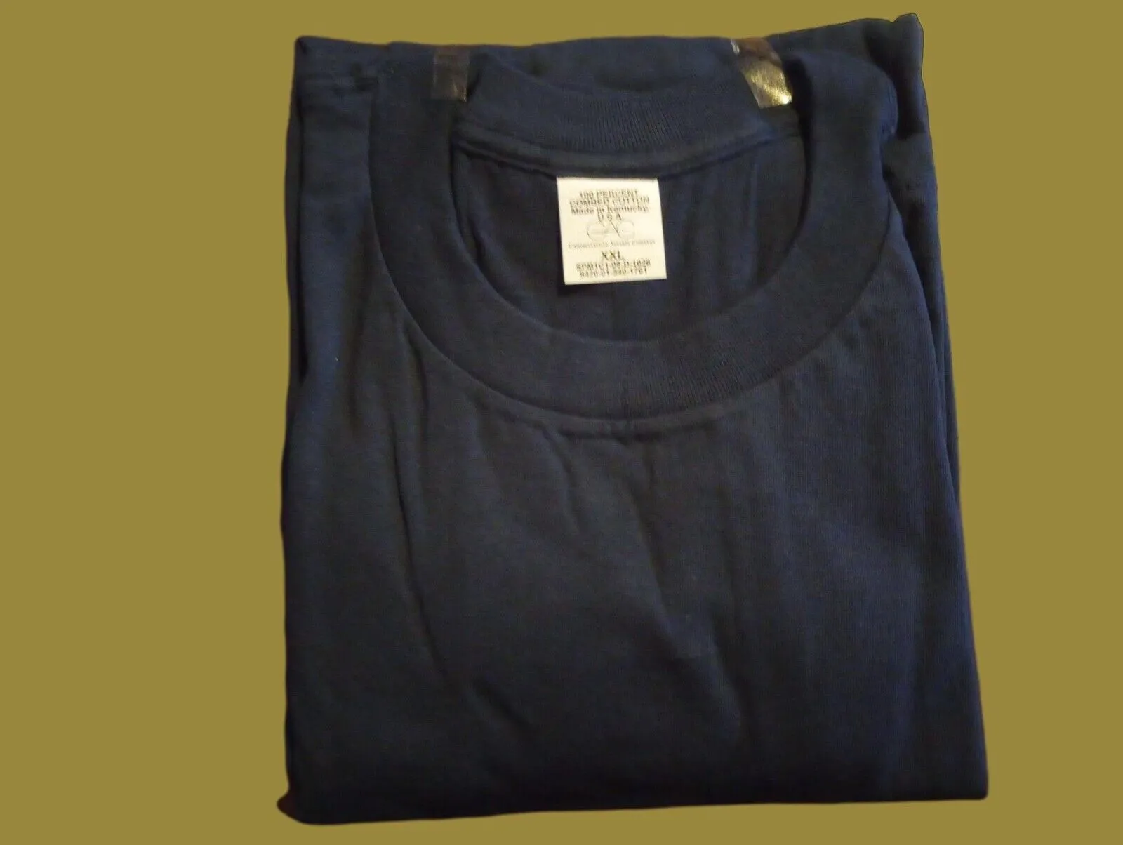 GENUINE US MILITARY BLUE T-SHIRT SHORT SLEEVE XX - LARGE US MADE DSCP UNDERSHIRT