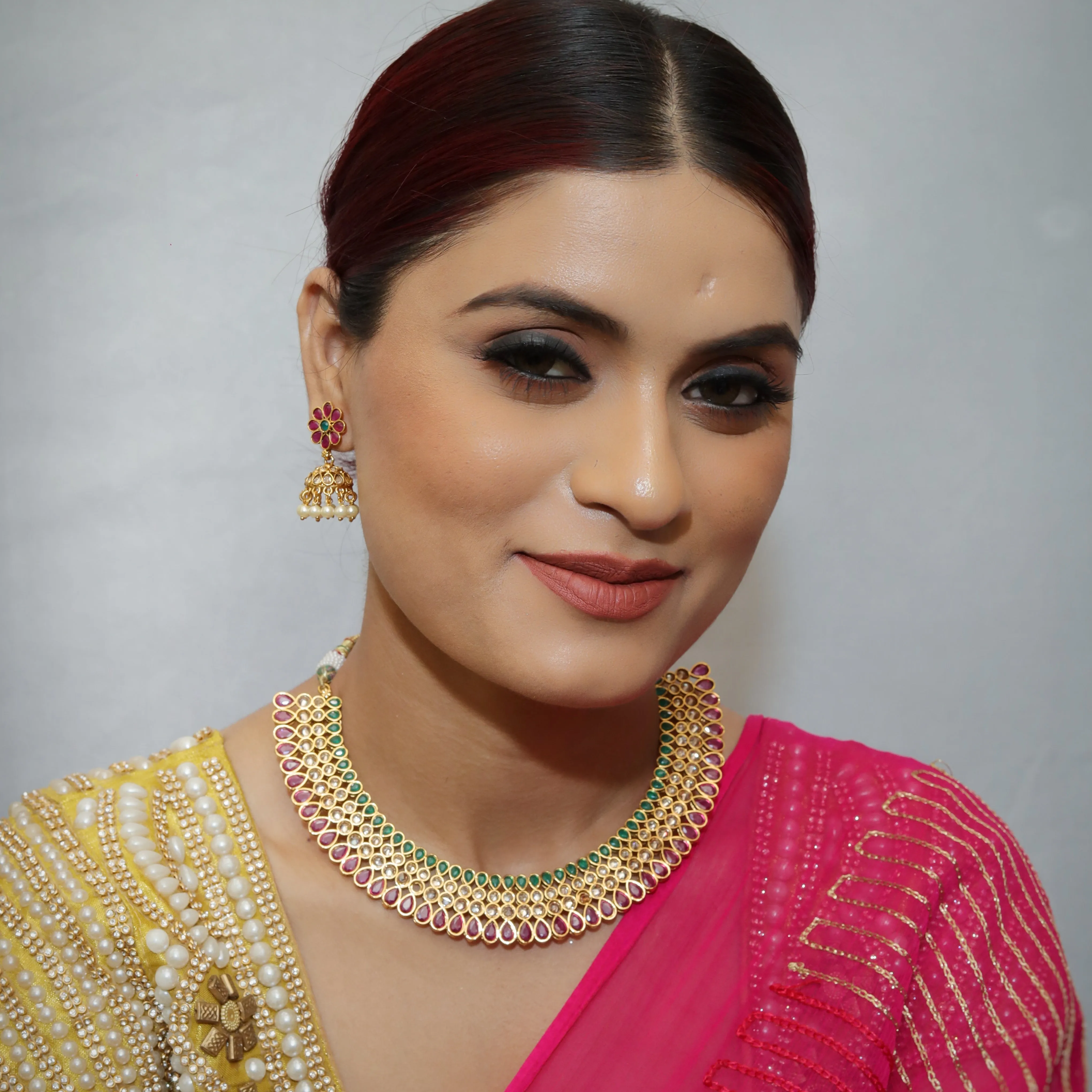 Gold Plated Round Necklace Set 1596-01