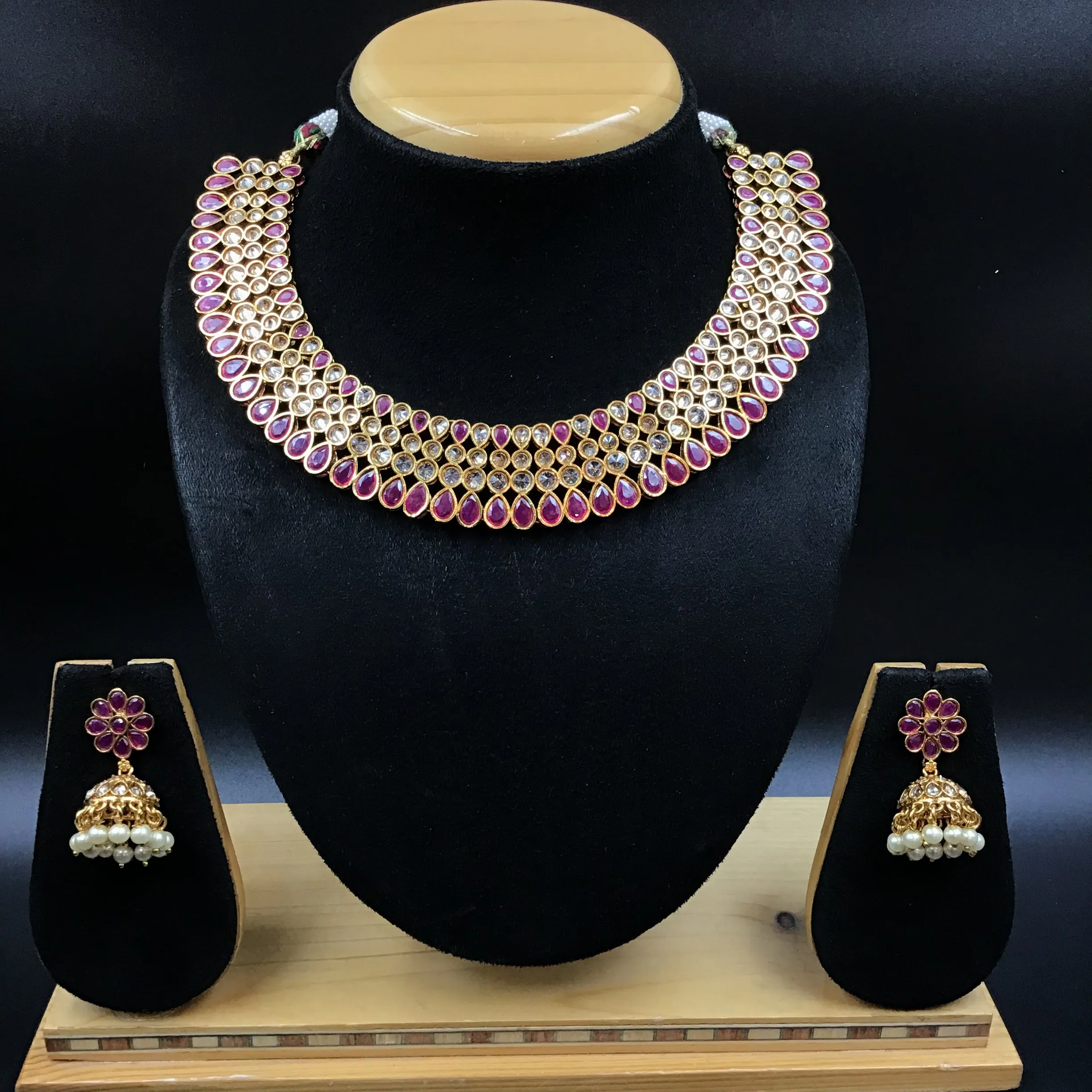 Gold Plated Round Necklace Set 1596-01