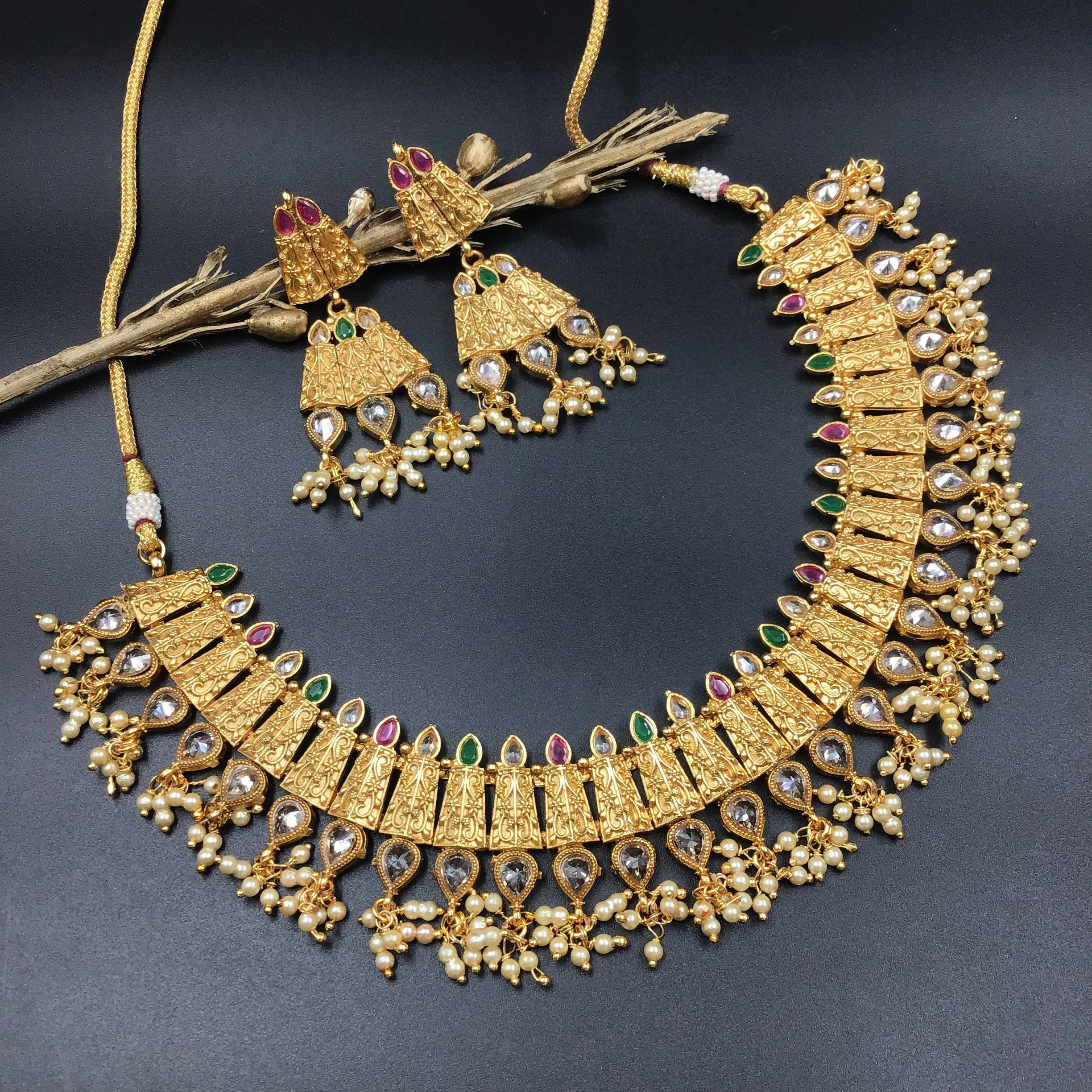 Gold Plated Round Necklace Set 5014-9079