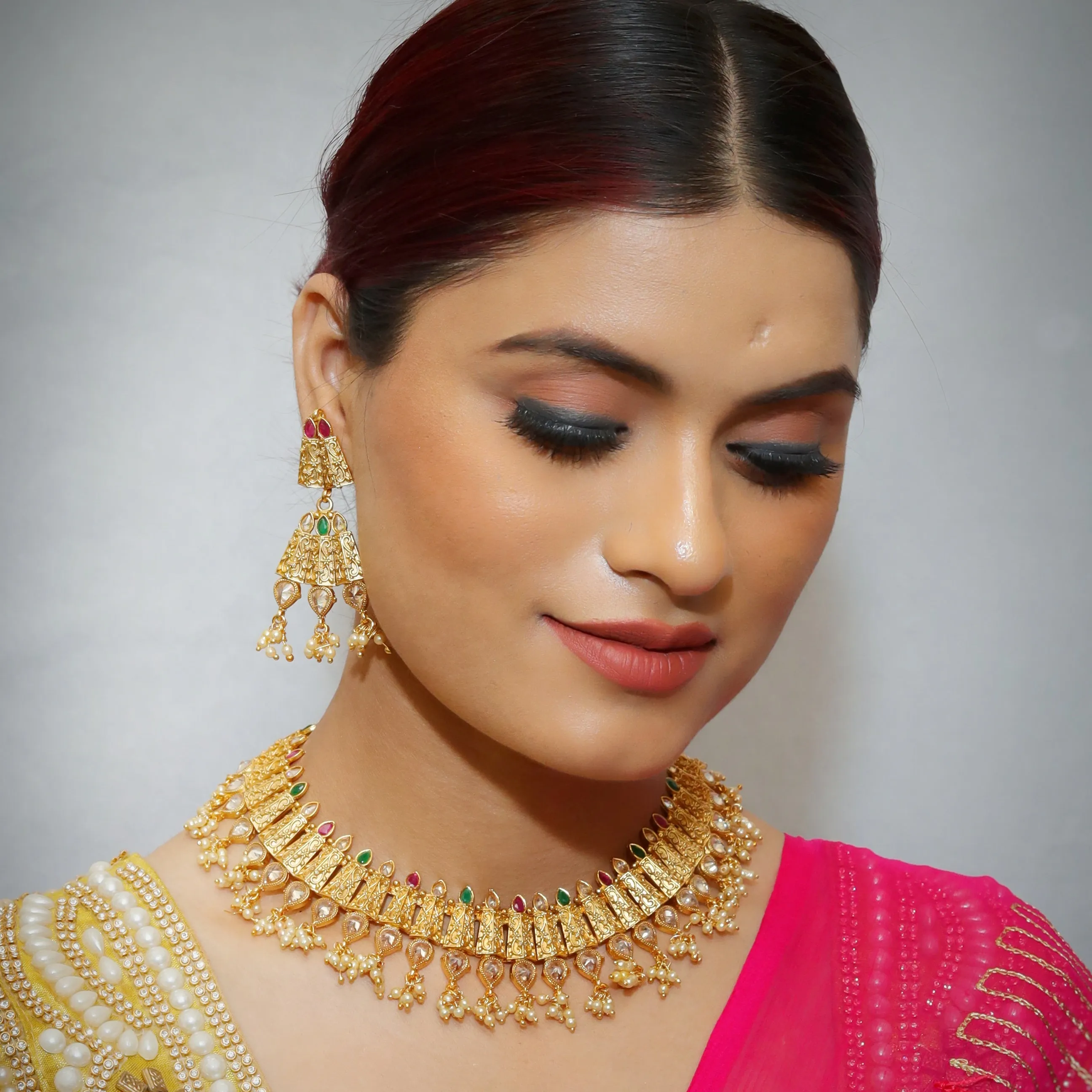 Gold Plated Round Necklace Set 5014-9079