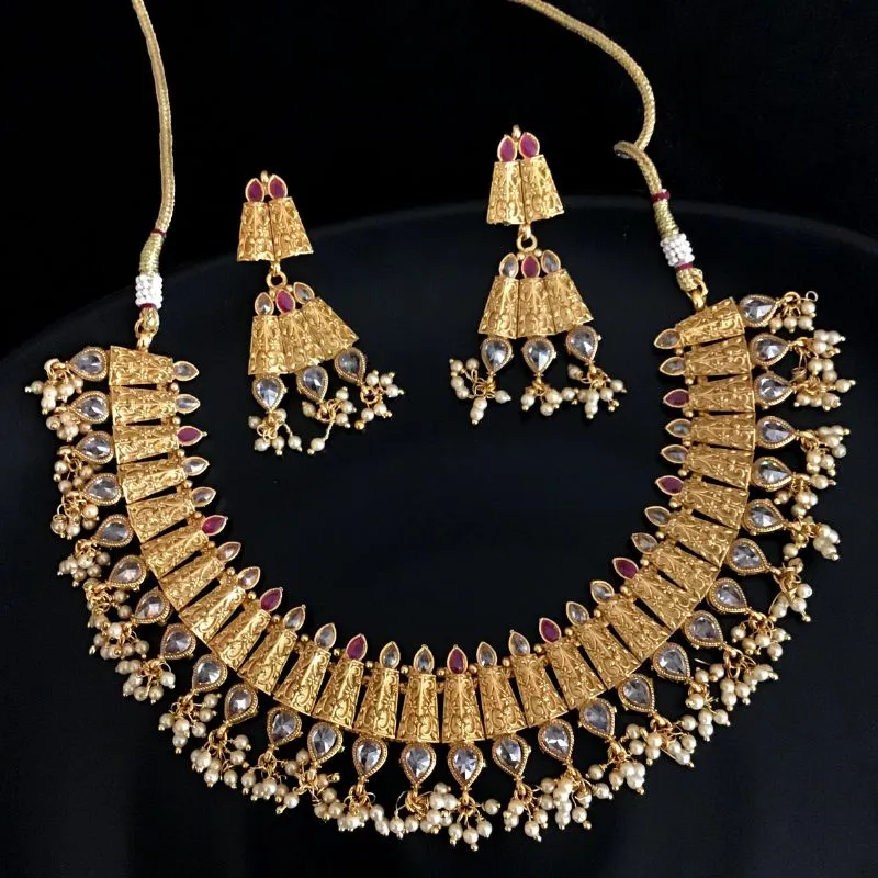 Gold Plated Round Necklace Set 5014-9079