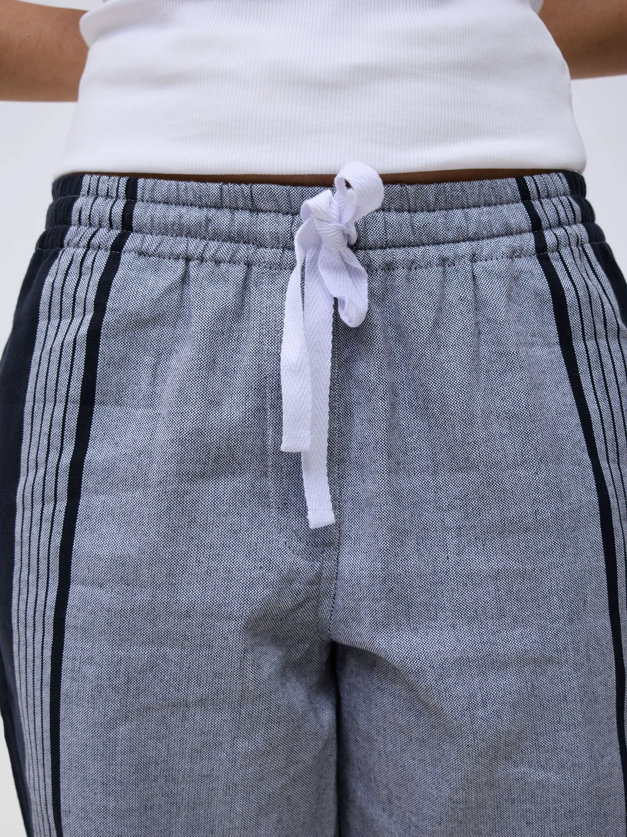 KIKOY TROUSERS IN GREY BLACK STRIPE