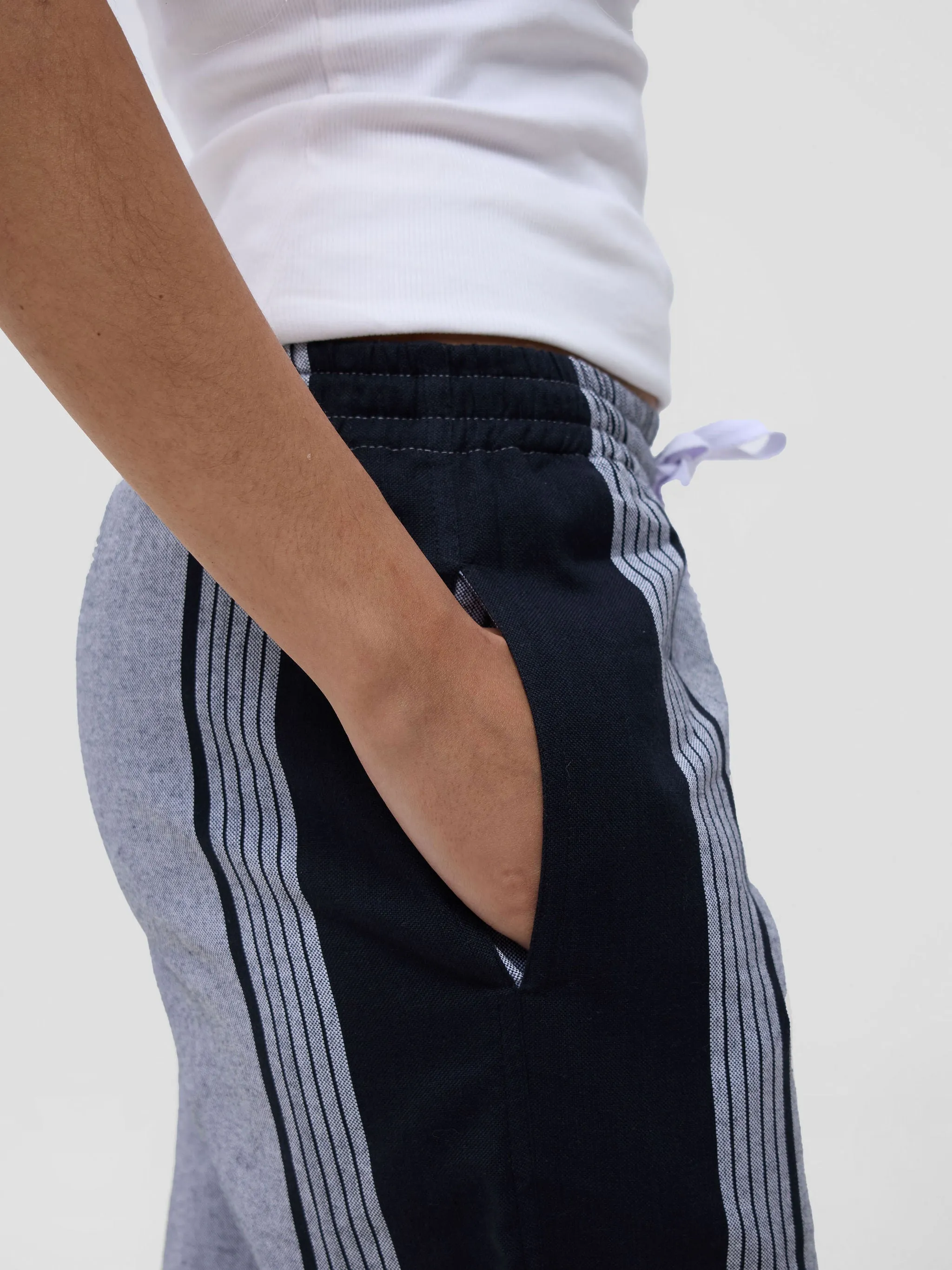 KIKOY TROUSERS IN GREY BLACK STRIPE