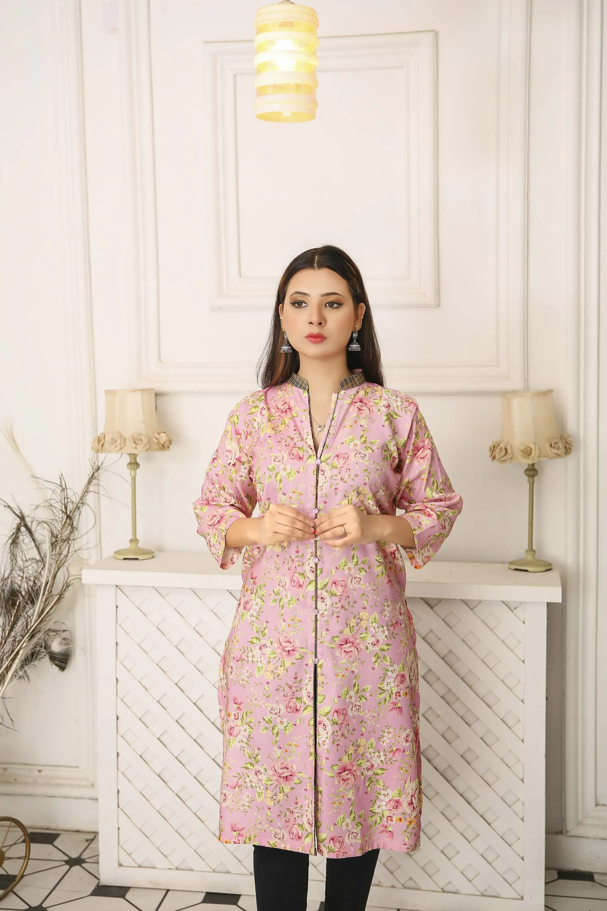 Kurtis for Women Linen Printed Long Style | Buy Online USA – IshDeena