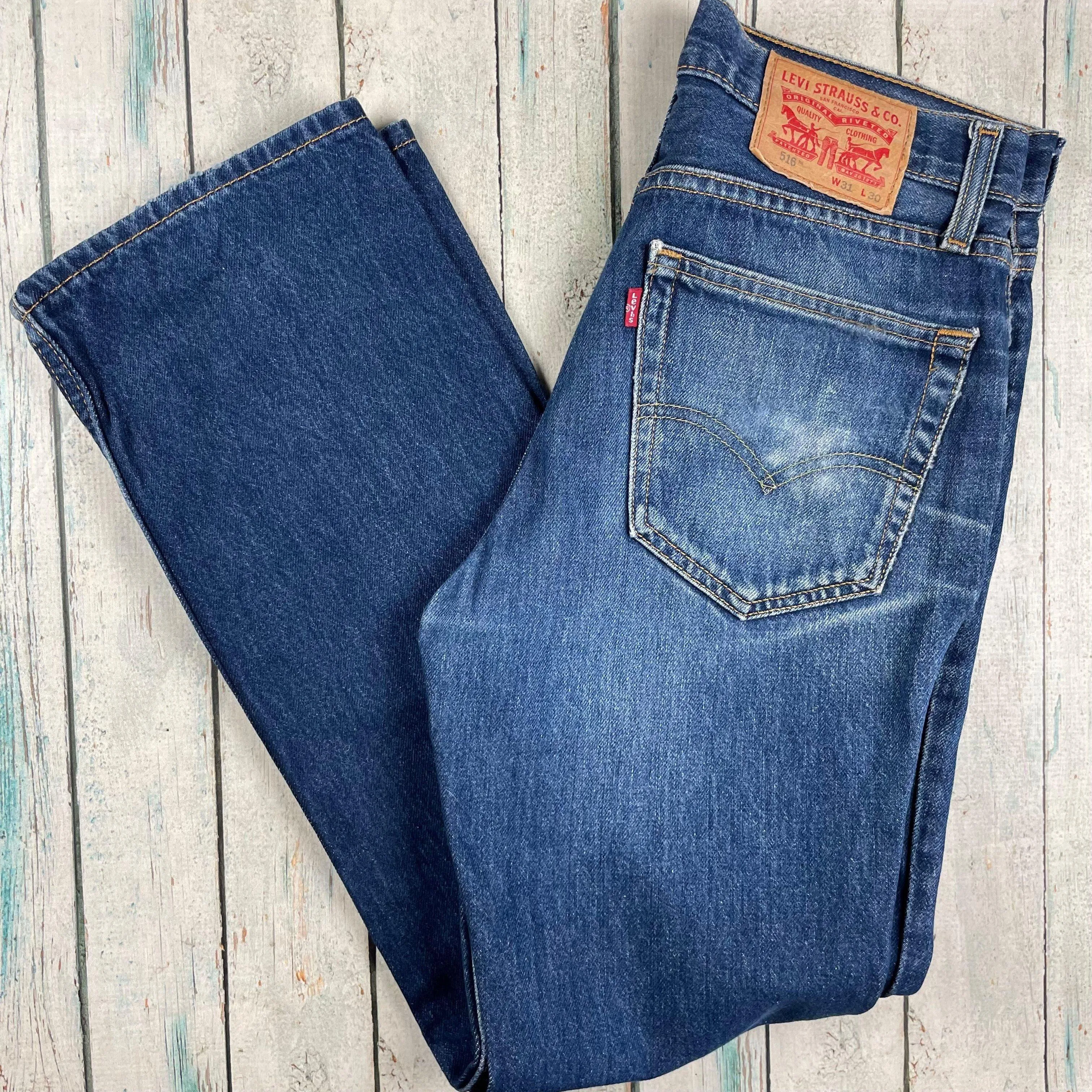 Levis 516 Straight Leg Denim Jeans - Size 31/30