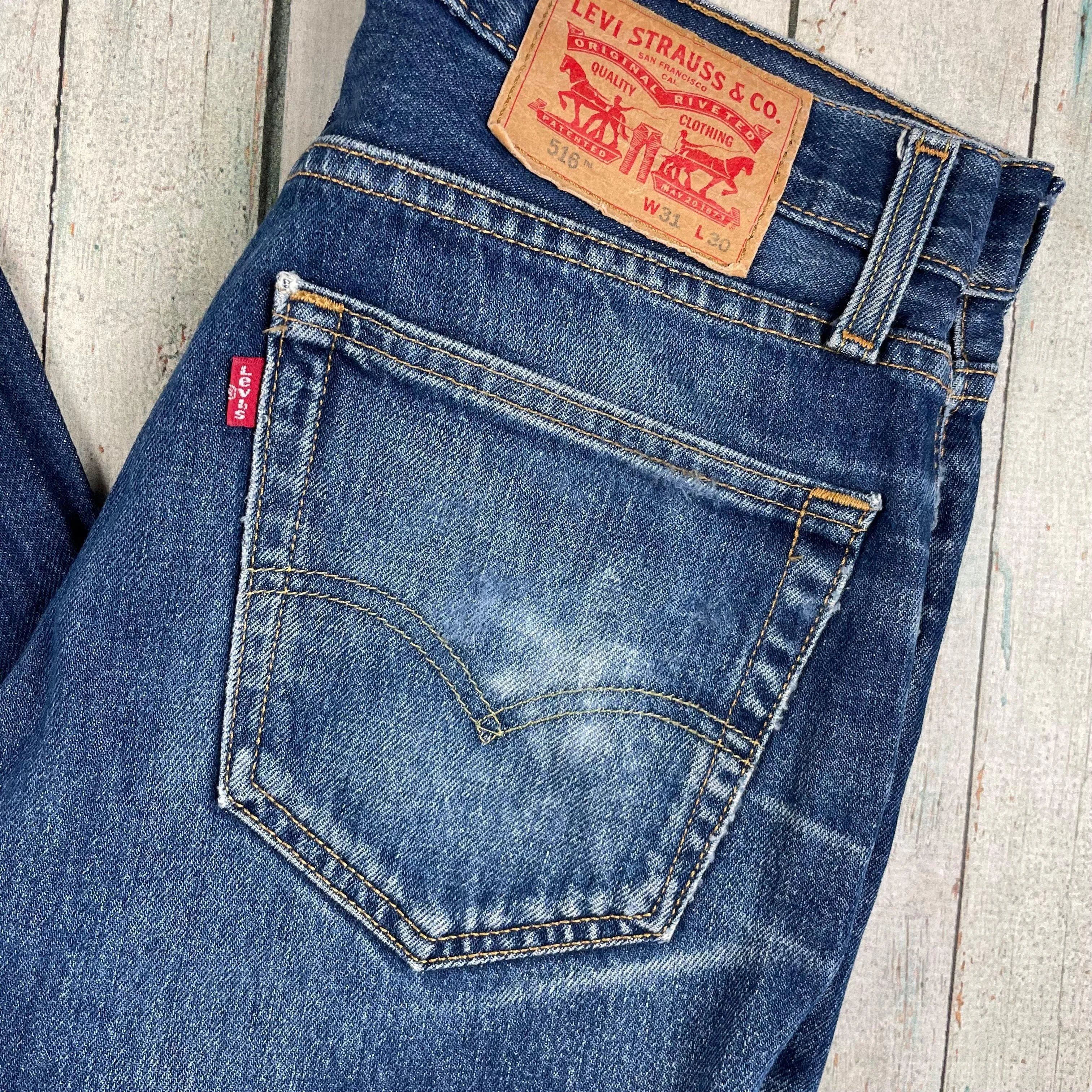 Levis 516 Straight Leg Denim Jeans - Size 31/30