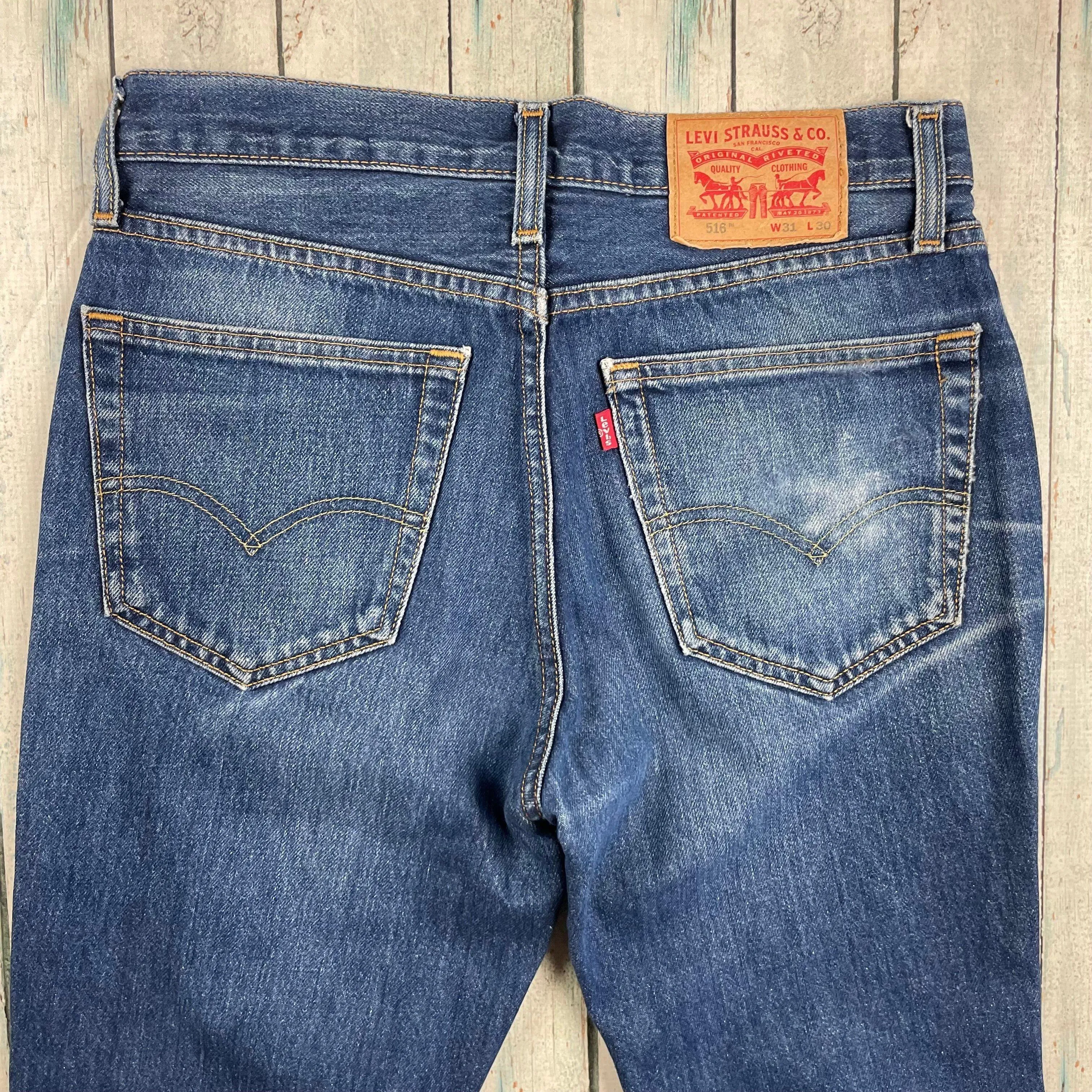 Levis 516 Straight Leg Denim Jeans - Size 31/30
