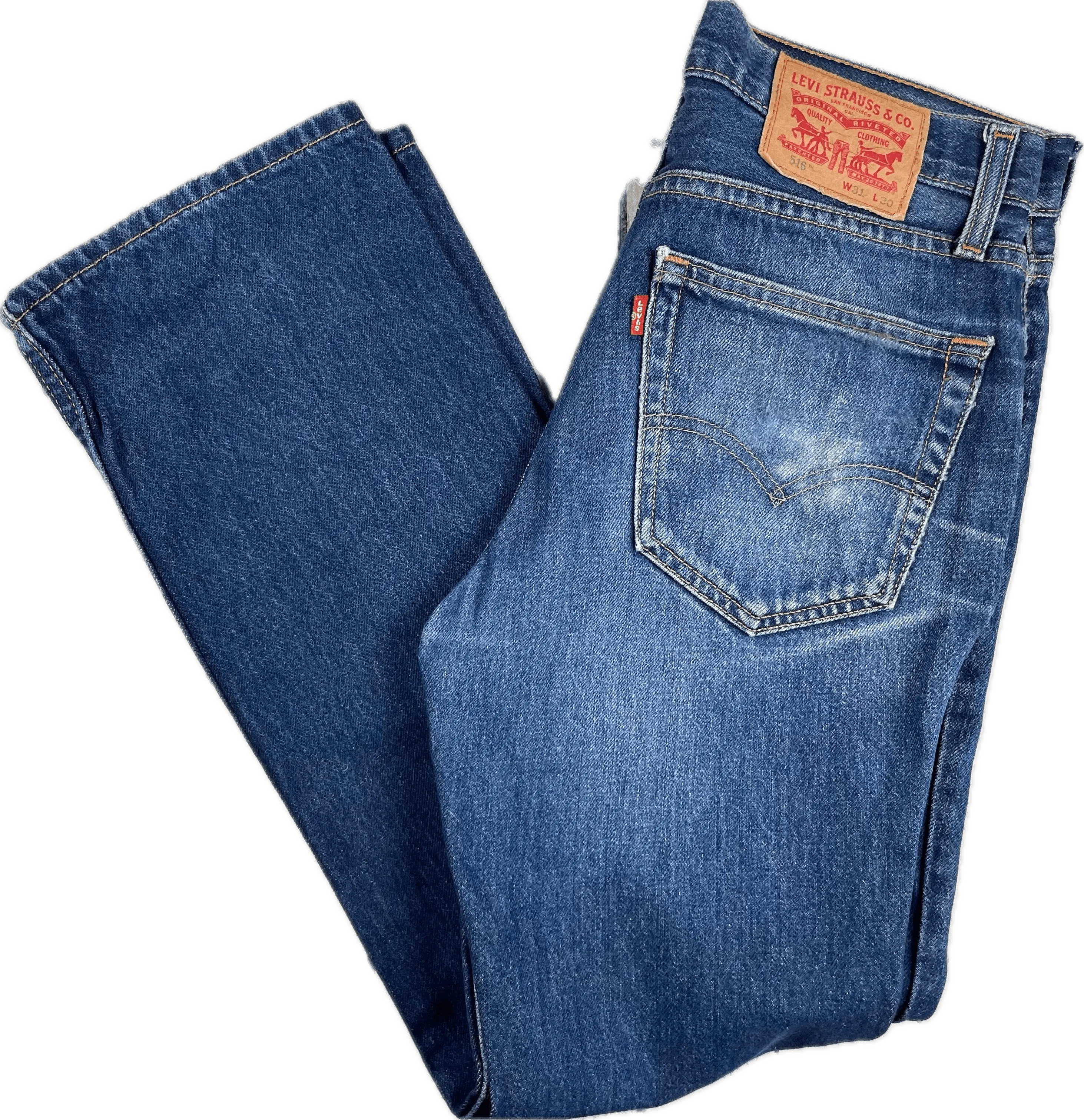 Levis 516 Straight Leg Denim Jeans - Size 31/30