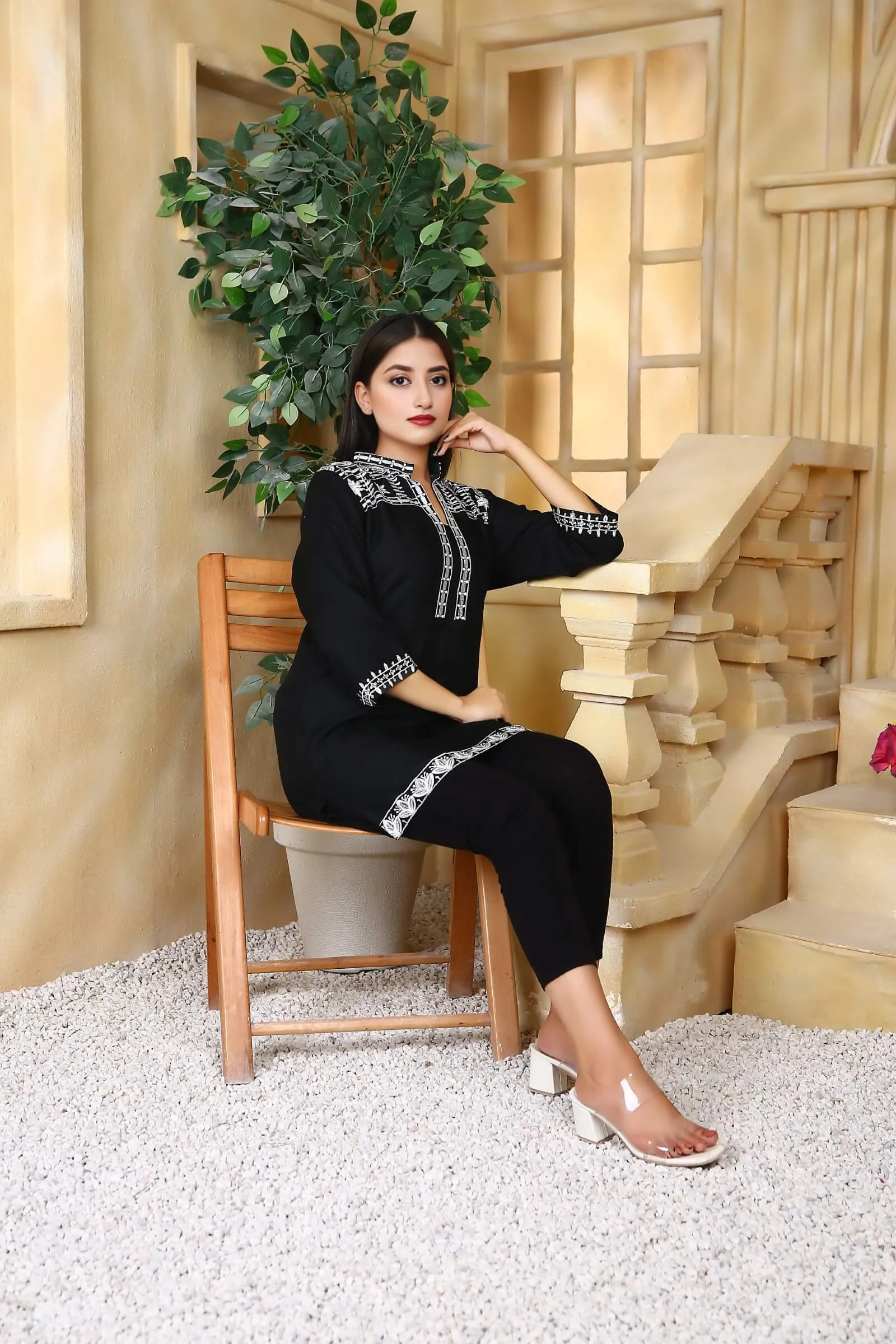 Linen Embroidered Short Kurti for Women | Buy Online USA – IshDeena
