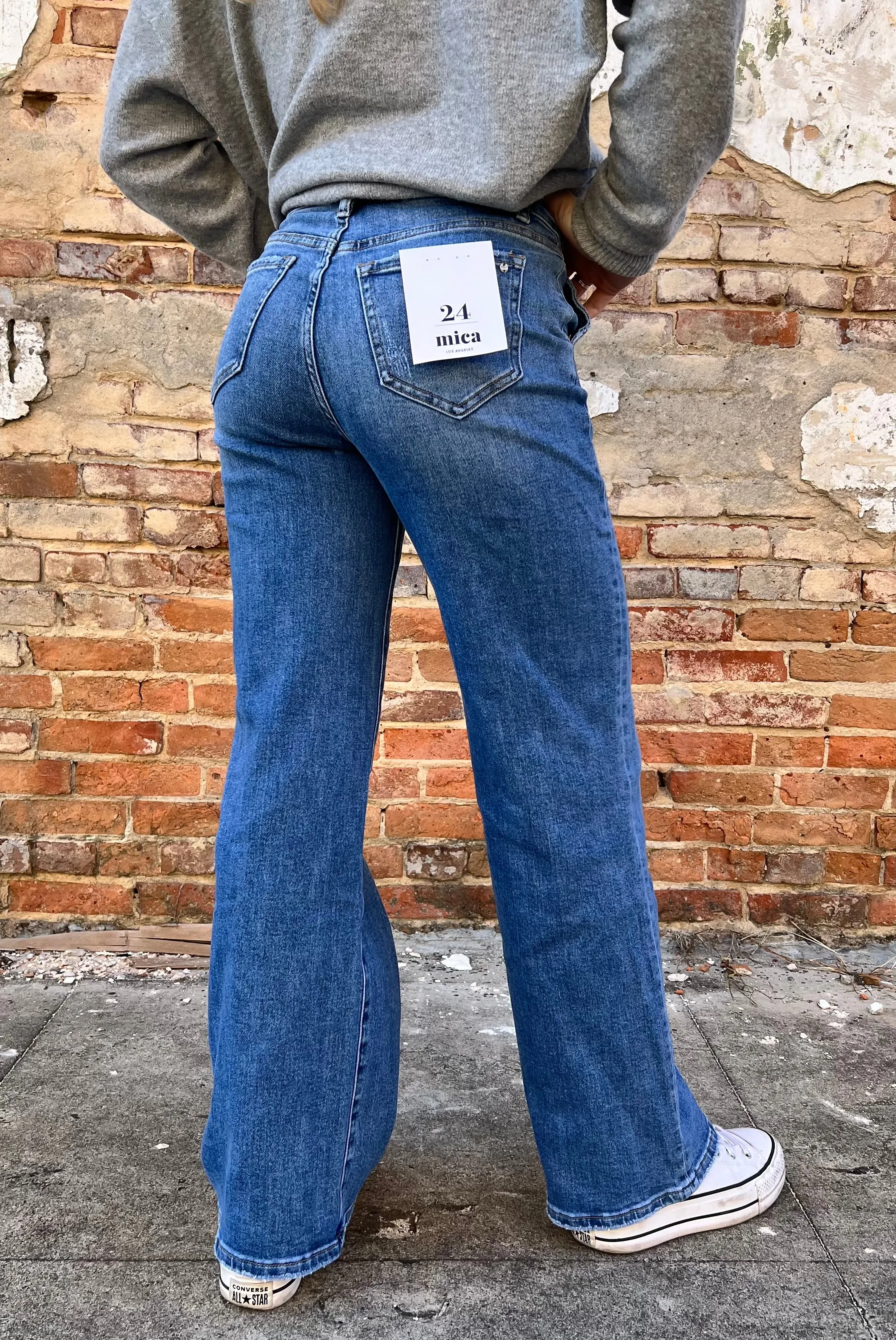 Marleigh Front Seam High Rise Wide Leg Jeans