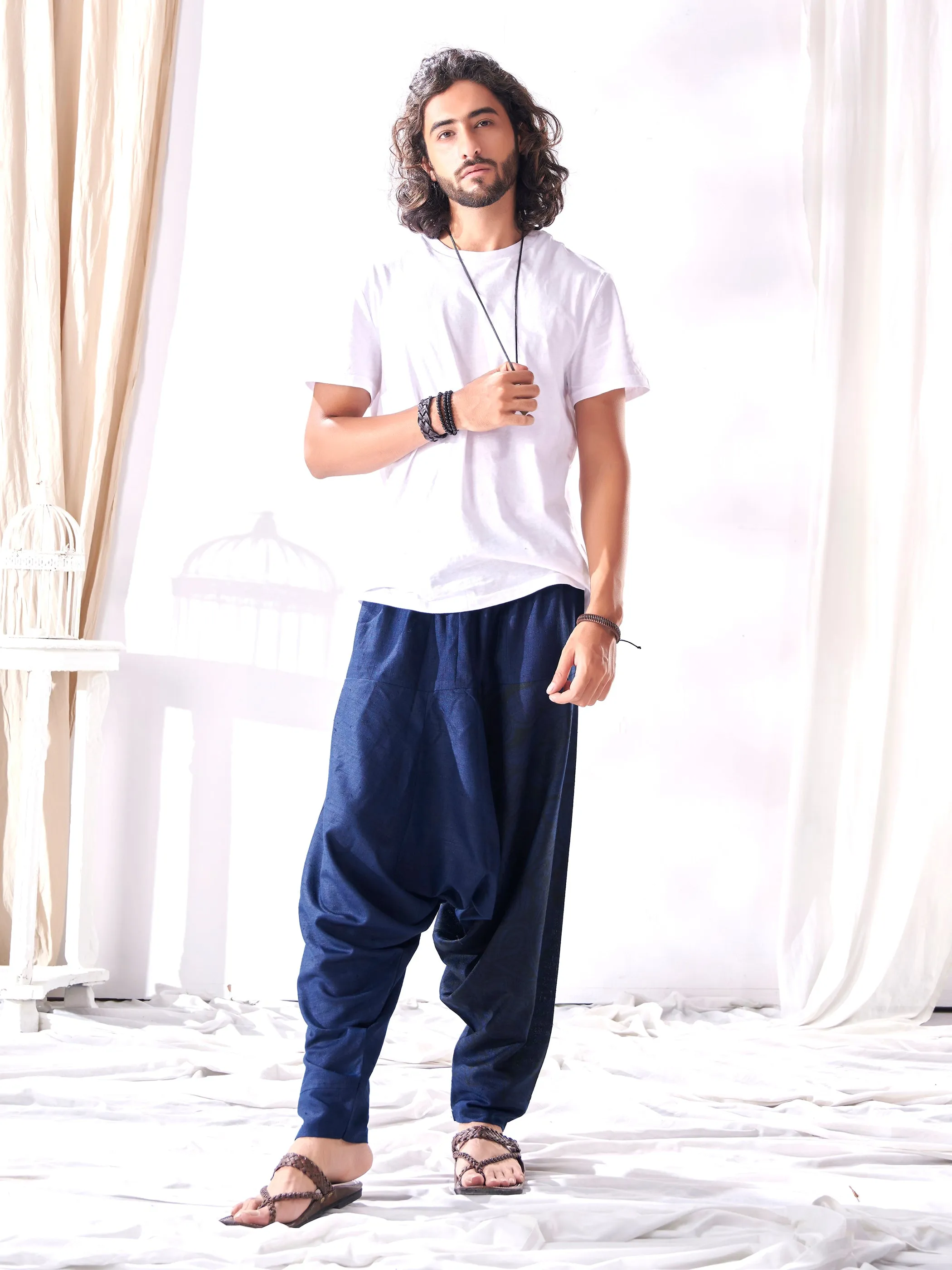 Men's Casual Hippy Boho Baggy Tibetan Harem Pant For Yoga Dance Travel Track