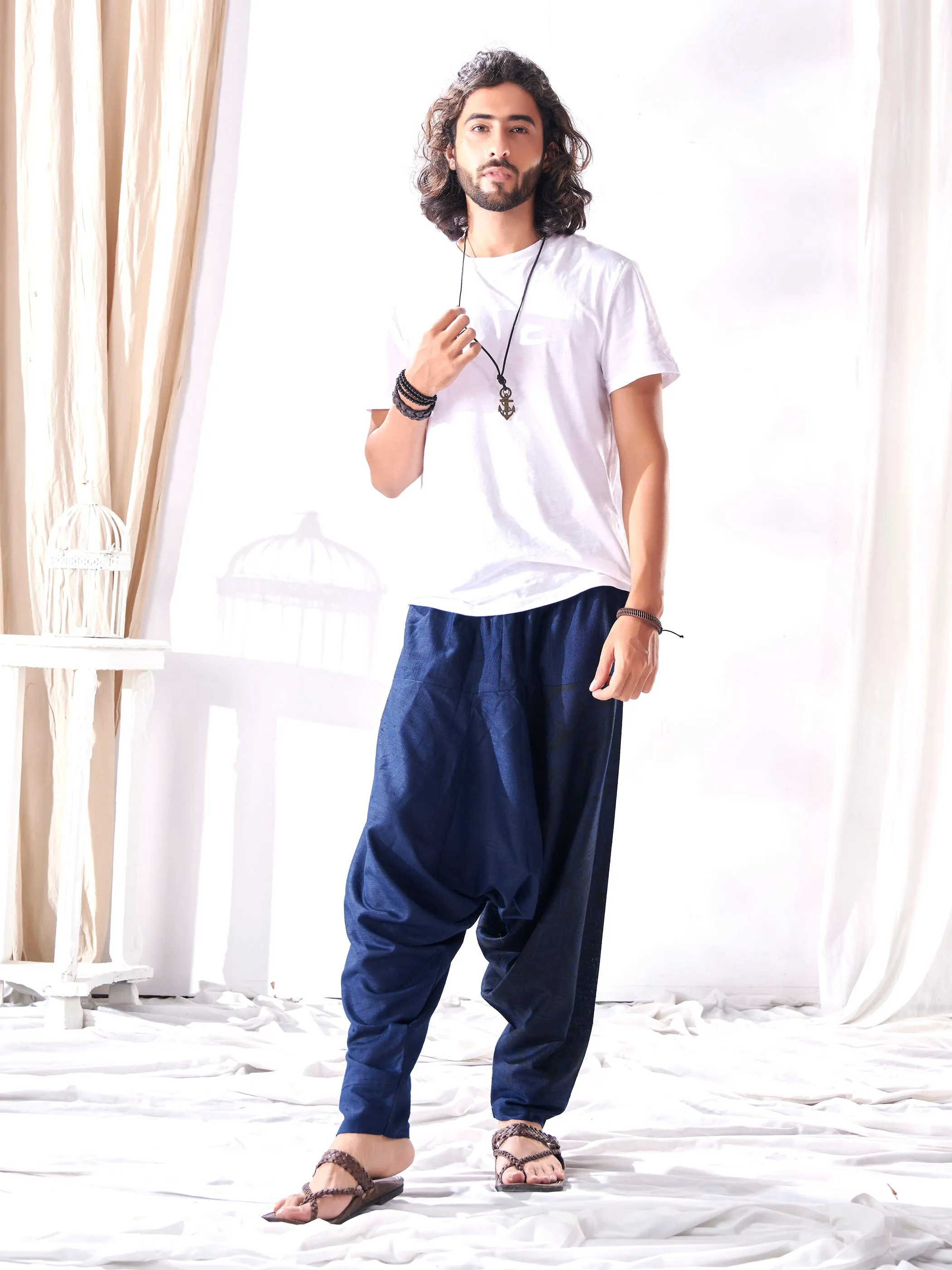 Men's Casual Hippy Boho Baggy Tibetan Harem Pant For Yoga Dance Travel Track
