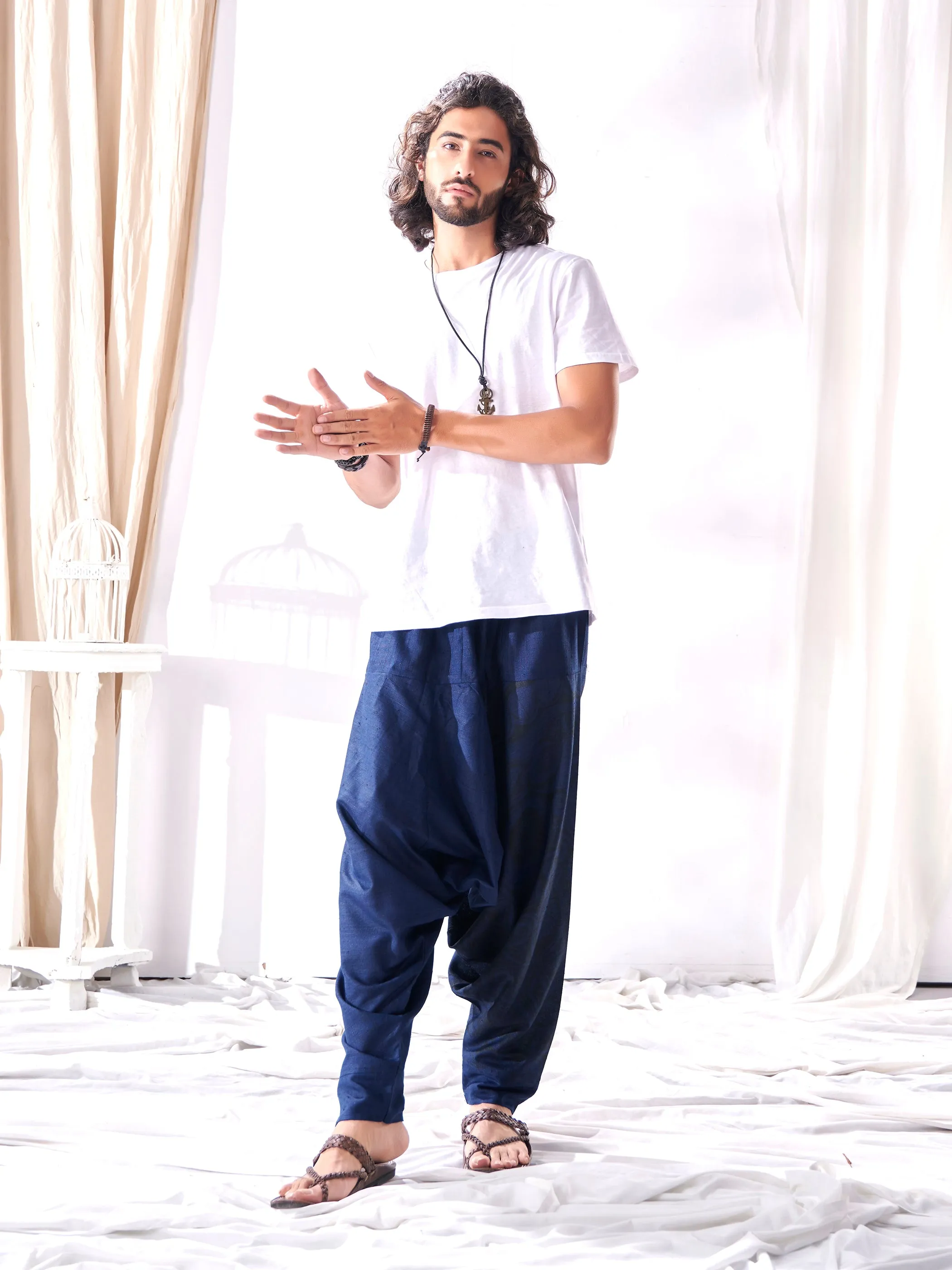 Men's Casual Hippy Boho Baggy Tibetan Harem Pant For Yoga Dance Travel Track