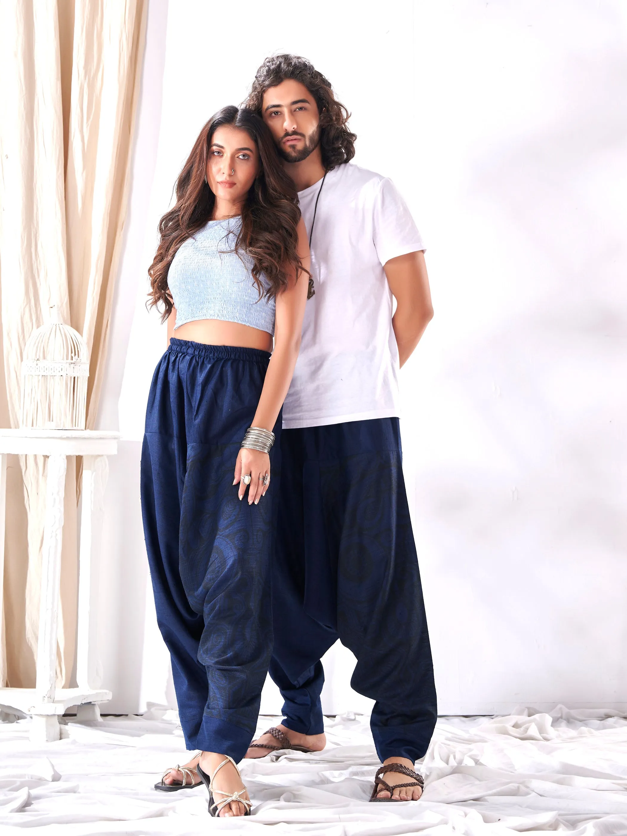 Men's Casual Hippy Boho Baggy Tibetan Harem Pant For Yoga Dance Travel Track