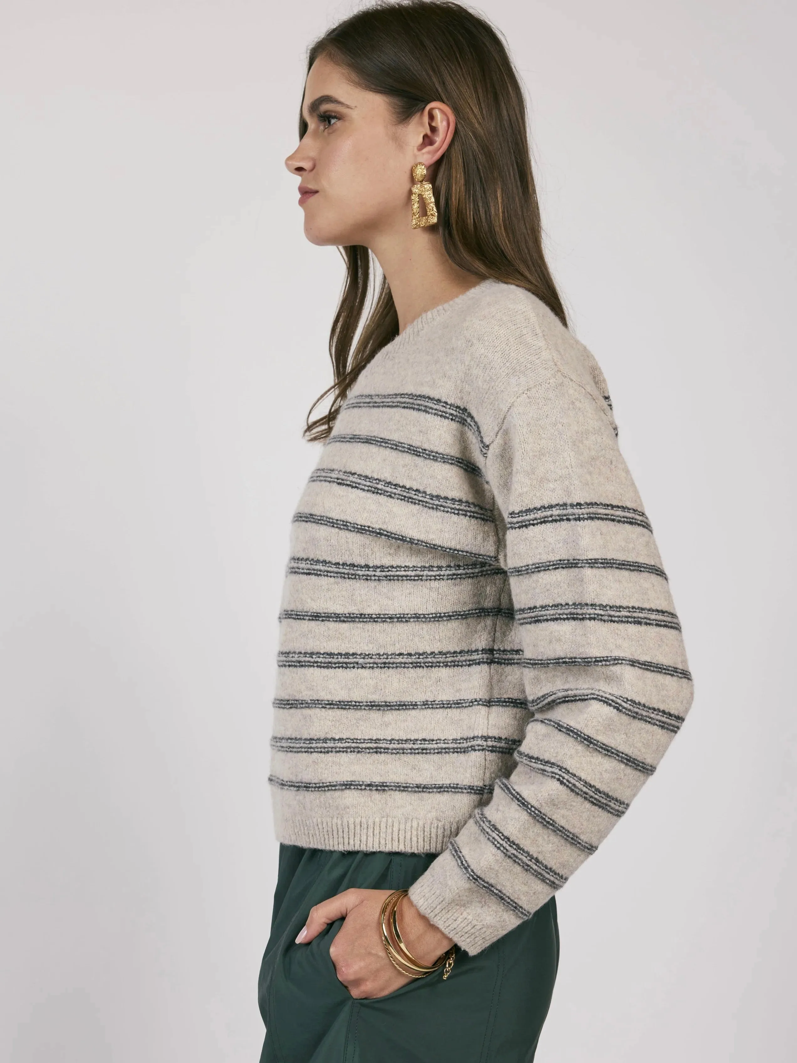 Open Windows Striped Pullover Sweater