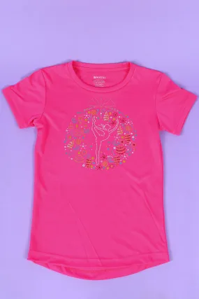 Pink Gymnastics Bauble Christmas Tee