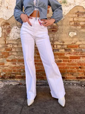 Renn Folded Hem Wide Leg Jeans