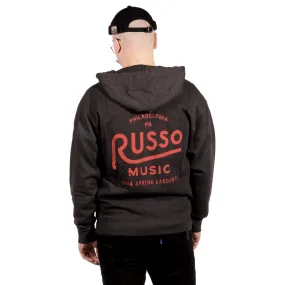 Russo Music Philly Spring Garden Logo Hoodie, Charcoal Heather