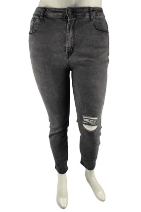 Shein women's black stonewashed jeans size 1XL