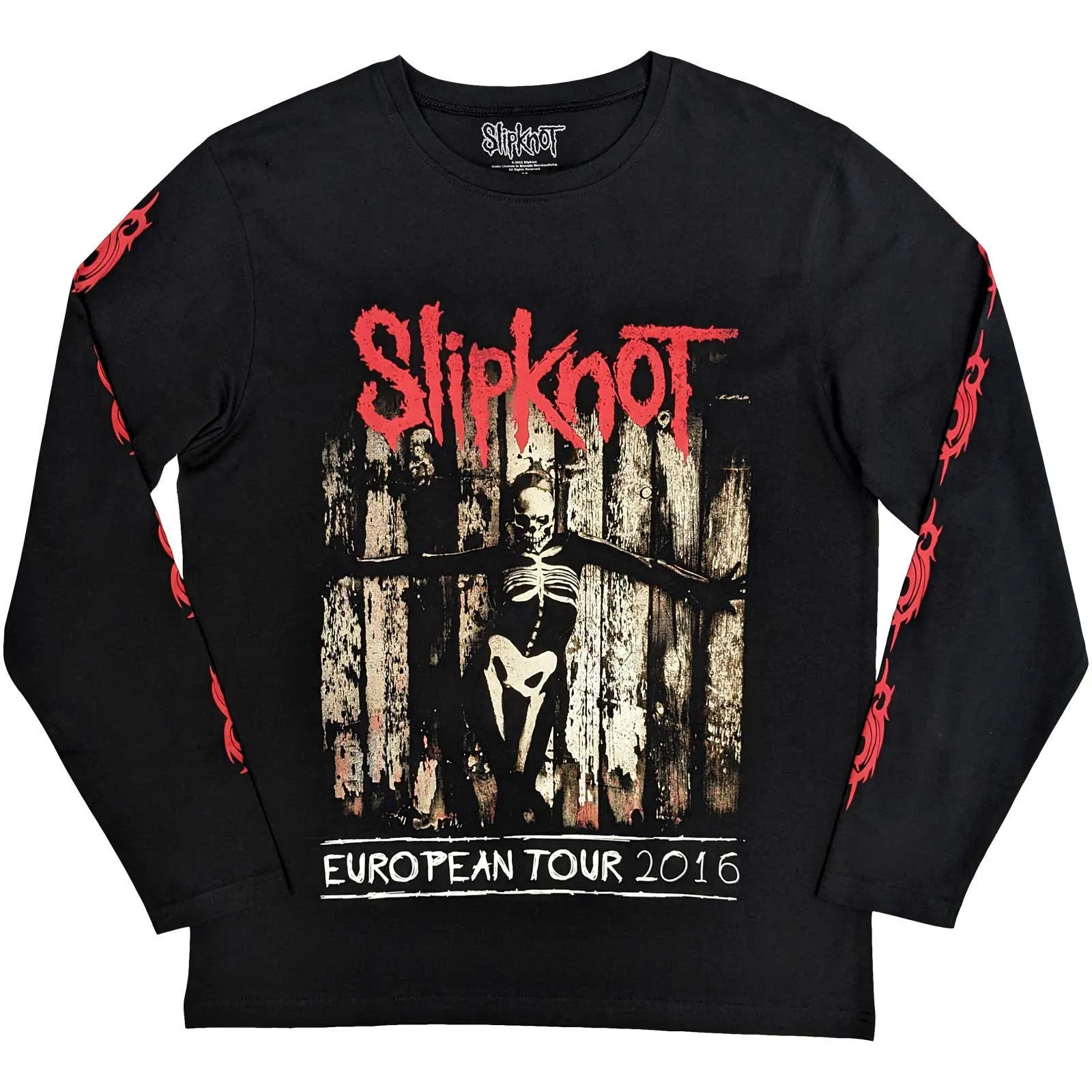 Slipknot "Skeleton Flag" Black Long Sleeve T shirt