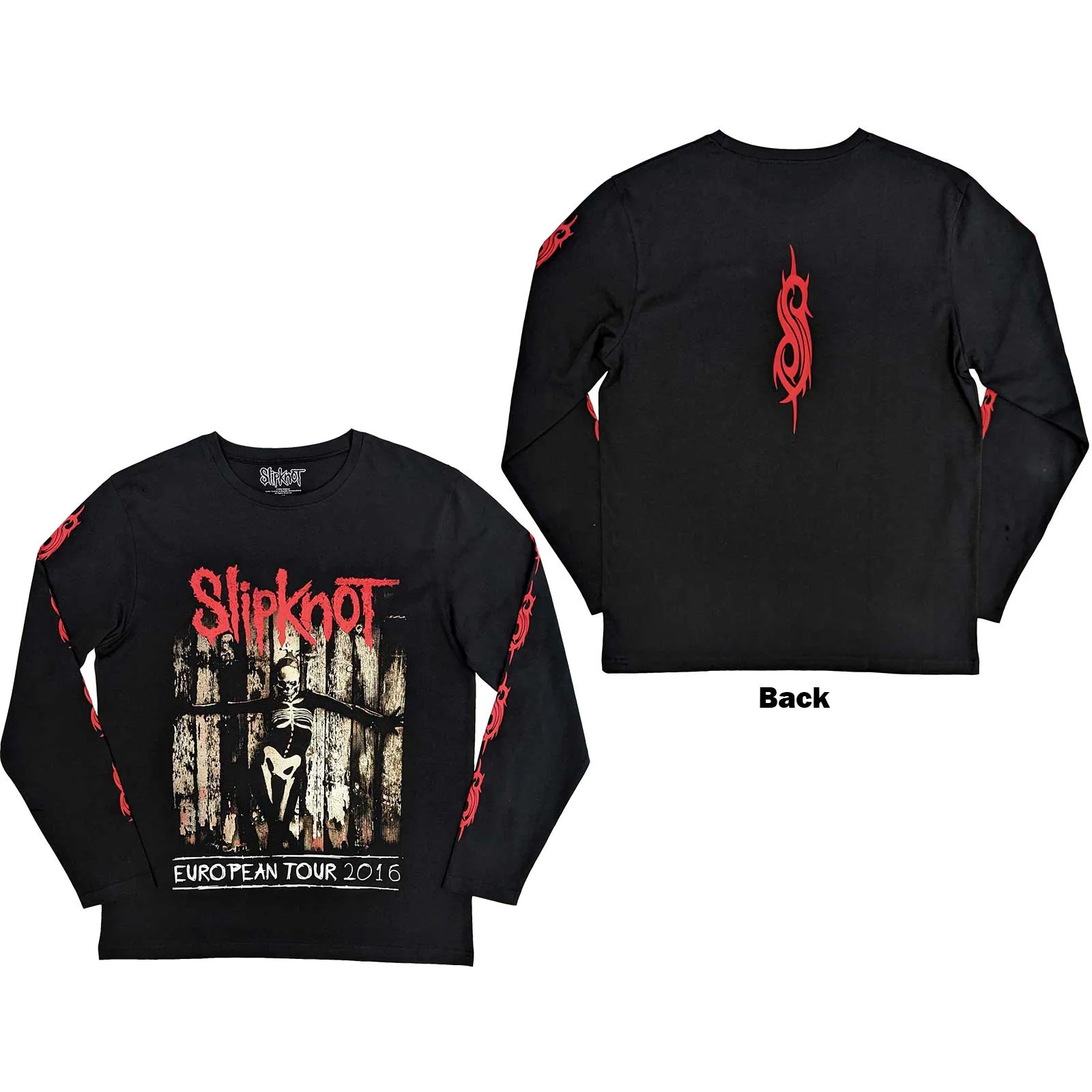 Slipknot "Skeleton Flag" Black Long Sleeve T shirt